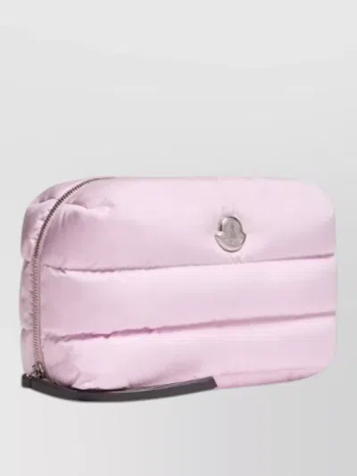 Moncler Caradoc Beauty Case Quilted Rectangular Design In Pink