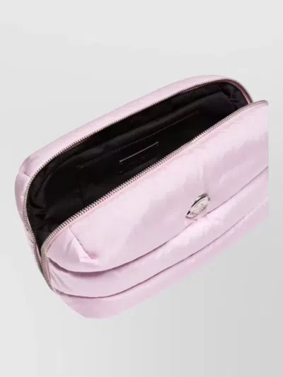 Moncler Caradoc Beauty Case Quilted Rectangular Design In Pink