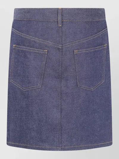 A.p.c. Denim Skirt Belt Loops Front Back Pockets In Purple