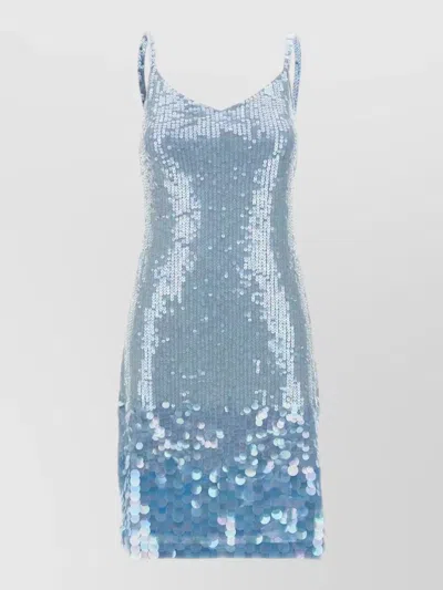 P.a.r.o.s.h Iridescent Sequin-embellished Mini Dress In Blue