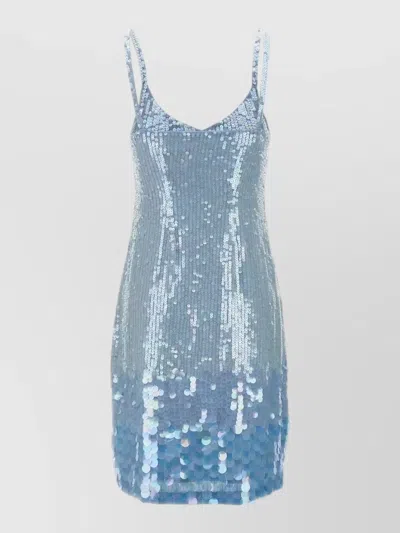 P.a.r.o.s.h Iridescent Sequin-embellished Mini Dress In Blue