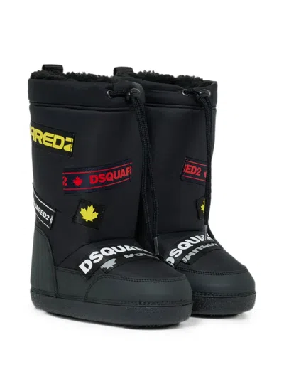 Dsquared2 Logo-patch Snow Boots In Black