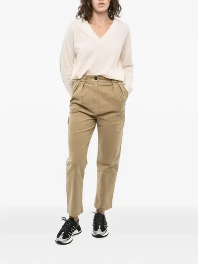 Woolrich Double-pleat Cargo Pants In Brown