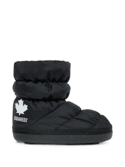 Dsquared2 Logo-print Padded Boots In Black