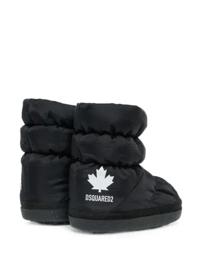 Dsquared2 Logo-print Padded Boots In Black