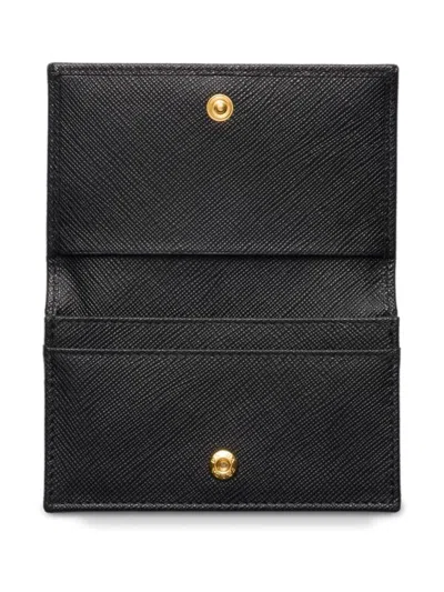 Prada Triangle-logo Cardholder In Black