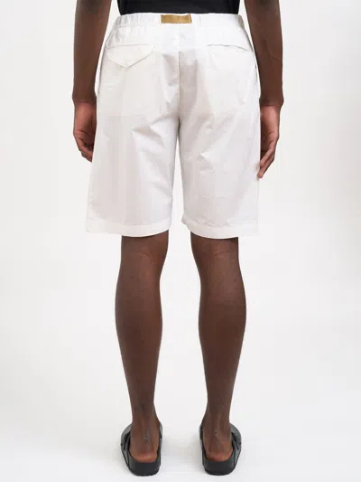 White Sand Bermuda In Cotone Stretch In White