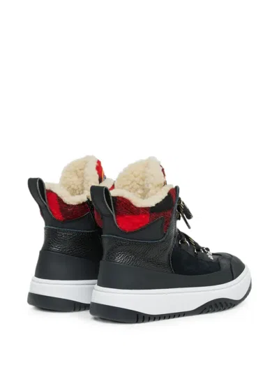 Dsquared2 Check-print Panelled Boots In Black