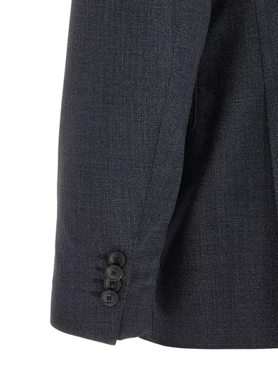 Hugo Boss Micro-texture Single-breasted Suit In Blue