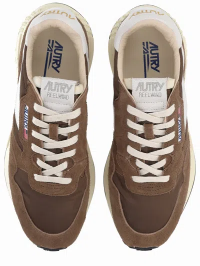 Autry Brown Leather Sneakers With Timeless Design In Multi