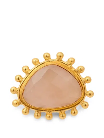 Sylvia Toledano Pink Quartz Dot Ring In Gold