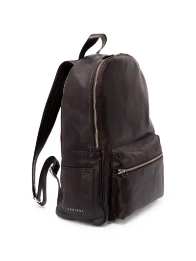 Orciani Lagoon Leather Backpack In Brown