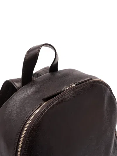 Orciani Lagoon Leather Backpack In Brown