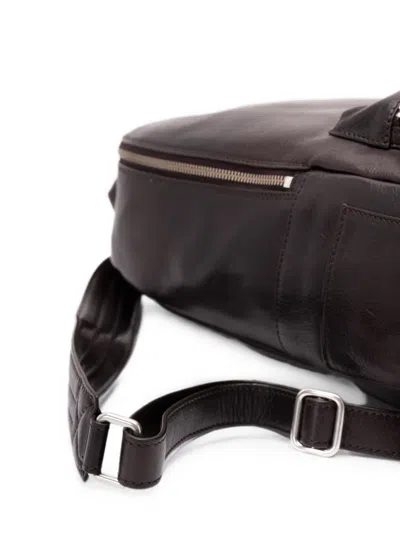 Orciani Lagoon Leather Backpack In Brown