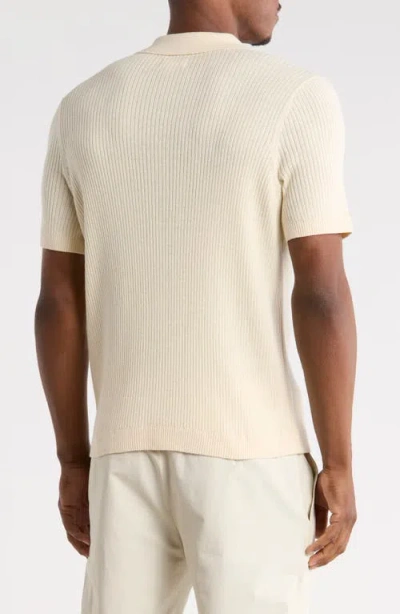Abound Short Sleeve Button-up Sweater In Ivory Cream