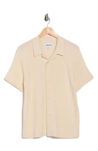 Abound Short Sleeve Button-up Sweater In Ivory Cream