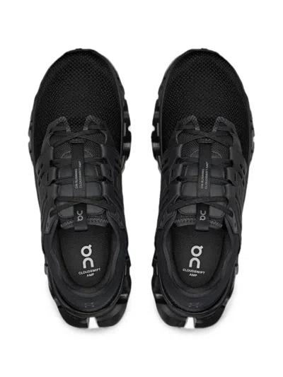 On Running Black Polyester Rubber Cloudswift Amp 1 Sneakers In Black