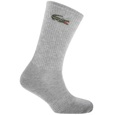 Lacoste 6 Pack Ribbed Crew Socks In Multi