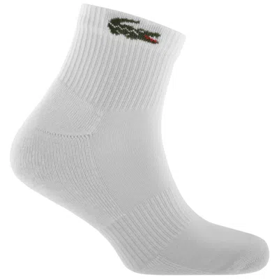 Lacoste 3 Pack Ankle Socks White In White