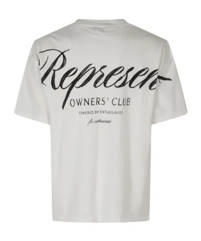 Represent Owners Club Script Logo-print T-shirt In White
