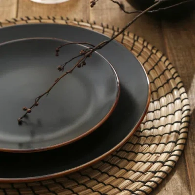 Stone Lain Brasa Stoneware 16-piece Dinnerware Set In Black
