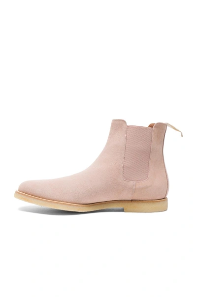 Shop Common Projects Suede Chelsea Boots In Pink. In Blush