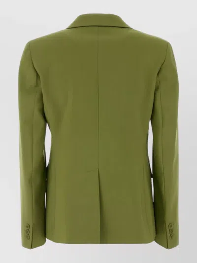 Weekend Max Mara Elegant Single-breasted Lapel Jacket With One-button Closure In Green