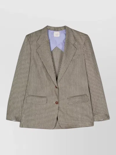 Alysi Striped Single-breasted Jacket In Gray