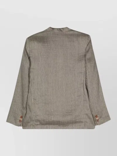 Alysi Striped Single-breasted Jacket In Gray