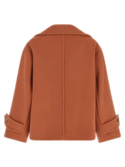 Chloé Double Breasted Jacket Buttoned Cuffs Pockets Lapels In Pink