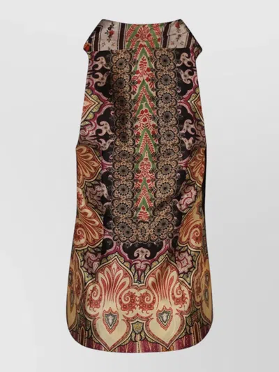 Seafarer Wrap Top Paisley Pattern Sleeveless Tie In Black