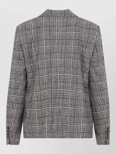 Brunello Cucinelli Checked Double Breasted Jacket Front Pockets In Gray