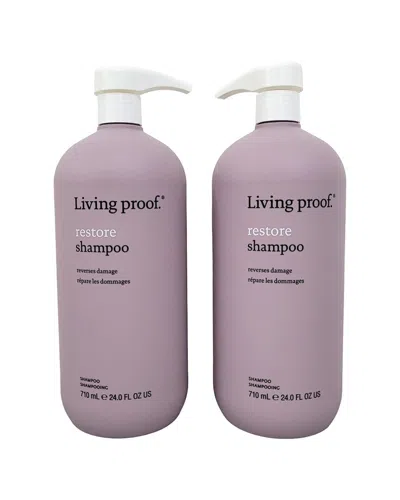 Living Proof 24oz Restore Shampoo 2-pack In Transparent