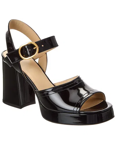 Valentino Garavani Fawcette Platform Sandal In Polished Calfskin 100mm Woman Black 39.5 In Black