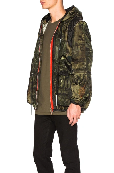Shop Givenchy Printed Lightweight Jacket In Green, Abstract. In Khaki