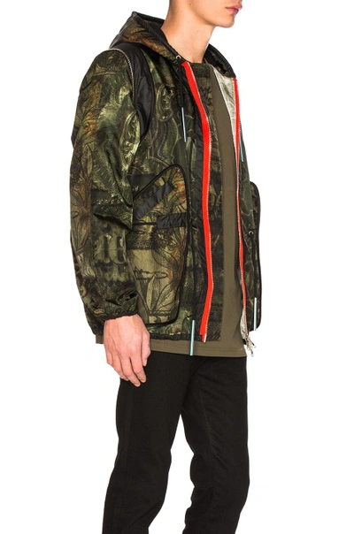 Shop Givenchy Printed Lightweight Jacket In Green, Abstract. In Khaki