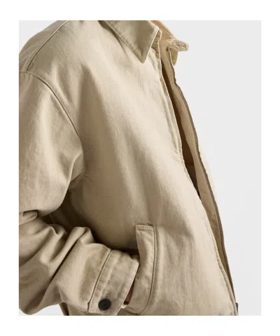 Prada Old Denim Blouson Jacket In Neutral