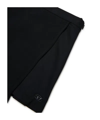 Diesel 플리츠 비대칭 스커트 In Black