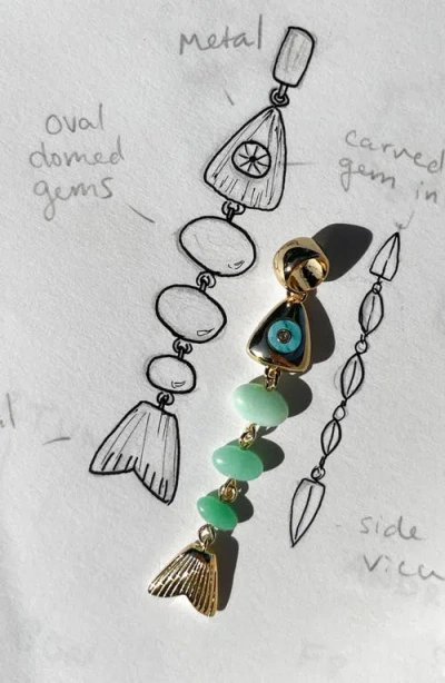 Thatch La Pez Stone Bail Charm In Chrysoprase