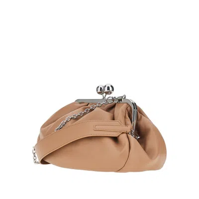 Max Mara Leather Medium 'pasticcino' Bag In Beige