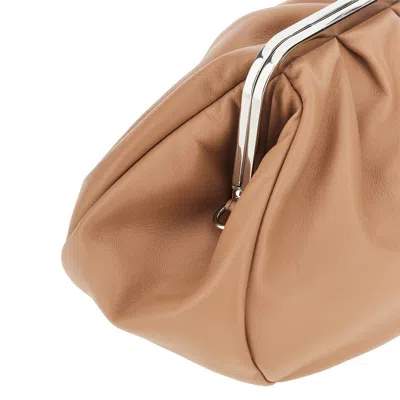 Max Mara Leather Medium 'pasticcino' Bag In Beige