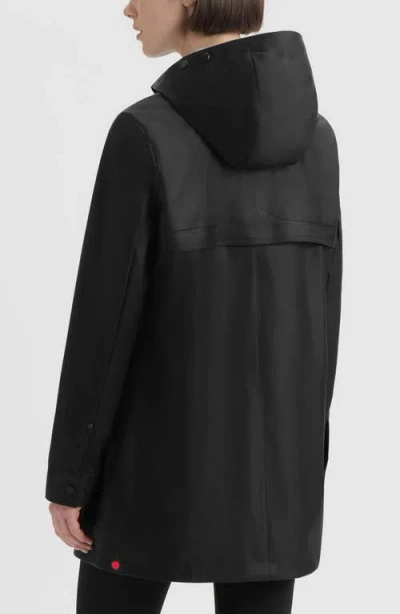 Hunter Acacia Rubberized Water-repellent Rain Jacket In Black