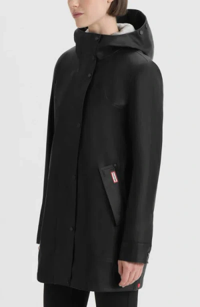 Hunter Acacia Rubberized Water-repellent Rain Jacket In Black