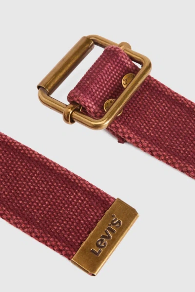 Levi's Washed Down Cotton Web Belt In Red