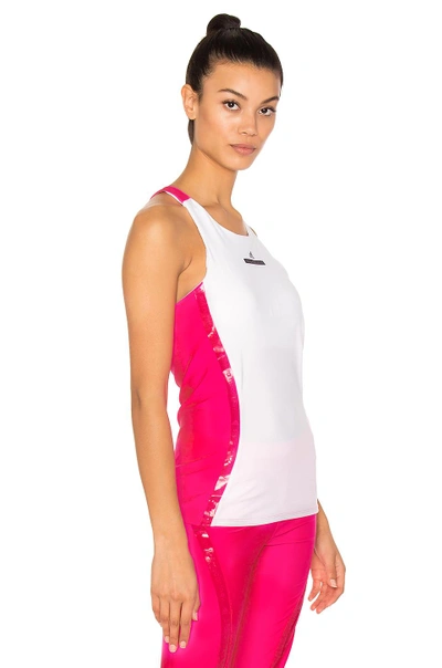 Shop Adidas By Stella Mccartney Run Tank In White & Shock Pink S16