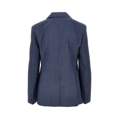 Max Mara Virgin Wool Double-breasted Jacket In Blue