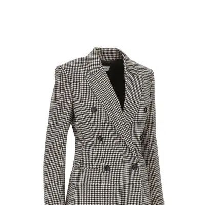 Max Mara Houndstooth-pattern Double-breasted Blazer In Multicolor
