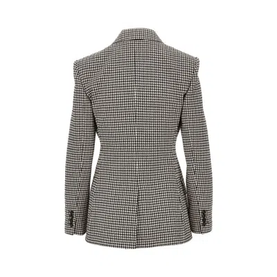 Max Mara Houndstooth-pattern Double-breasted Blazer In Multicolor