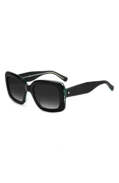 Kate Spade Bellamys 52mm Gradient Rectangular Sunglasses In Black