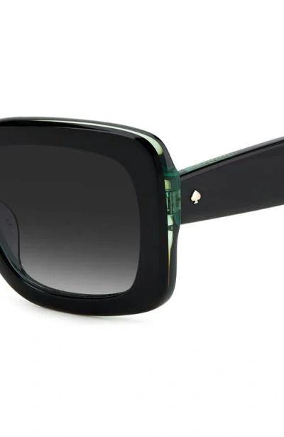 Kate Spade Bellamys 52mm Gradient Rectangular Sunglasses In Black